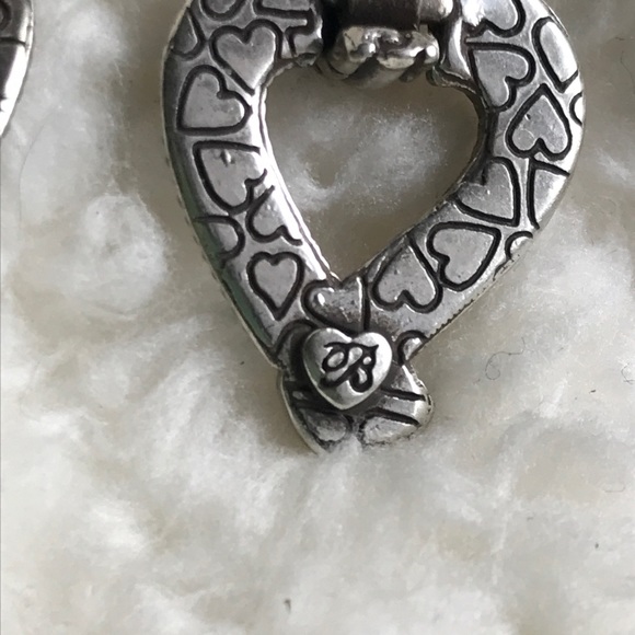 Vintage Brighton Silver Gold Heart Necklace & Earrings Set - Picture 3 of 5